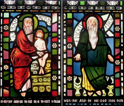 Abramo ed Enoch, (dettaglio) dalla Finestra della Creazione, 1861 (vetro colorato) da George Campfield